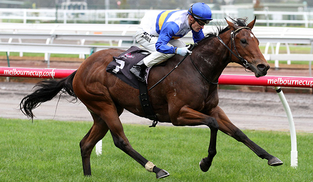 MY POPPETTE Snippetson filly wins the Anzac Day Stakes Photo / Bruno Cannatelli 
